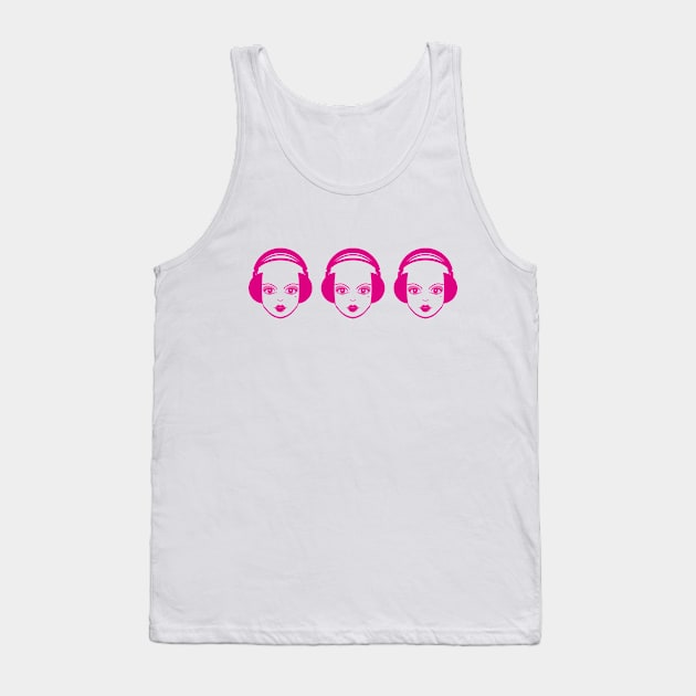 Abstract Headphone Girl Tank Top by markmurphycreative